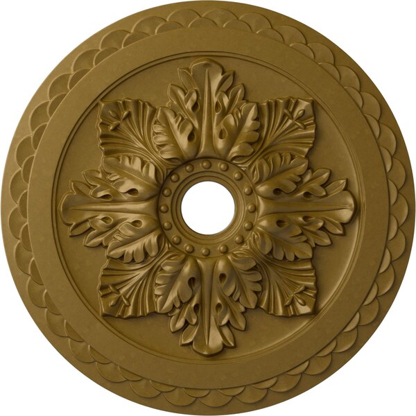 Ekena Millwork Bordeaux Deluxe Ceiling Medallion (Fits Canopies up to 4"), Hnd-Painted Gold, 23 5/8"OD x 3"ID x 2"P CM23BOGLS - main